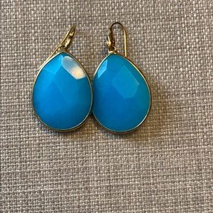Stella & Dot drop earrings, aquamarine/turquoise